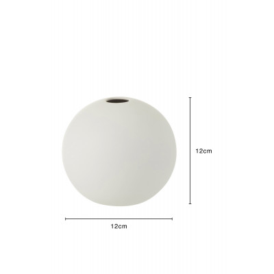 Vase boule en céramique - blanc mat - small