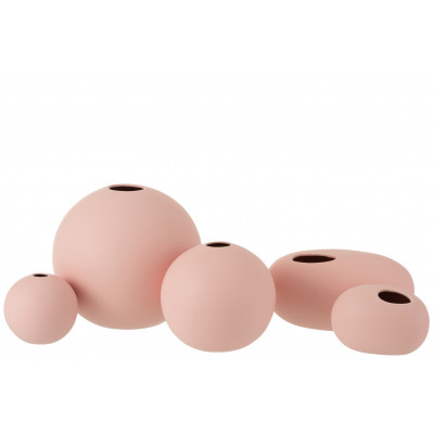 Vase en céramique rose pastel - large