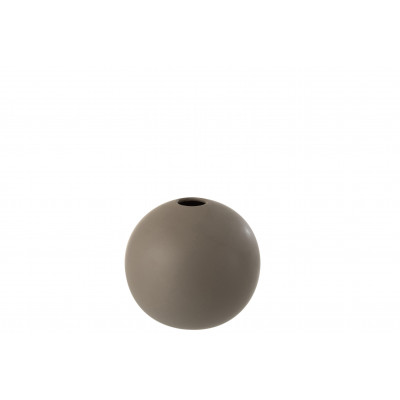 Vase boule en céramique gris foncé - medium