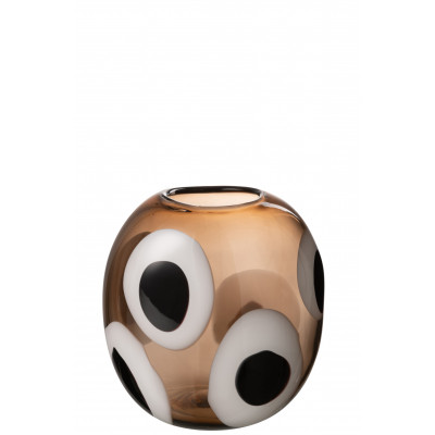 Vase en verre Izzy blanc marron - small