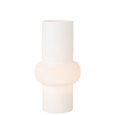 Vase à rainures en verre blanc - large