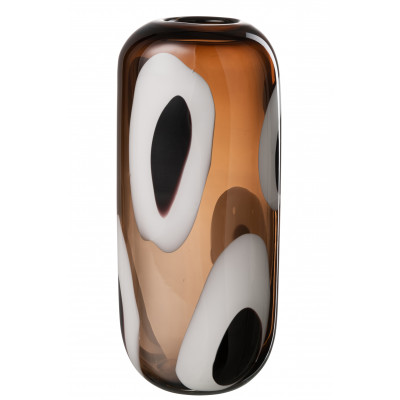 Vase en verre Izzy blanc/marron - large