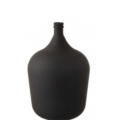 Vase carafe en verre noir mat