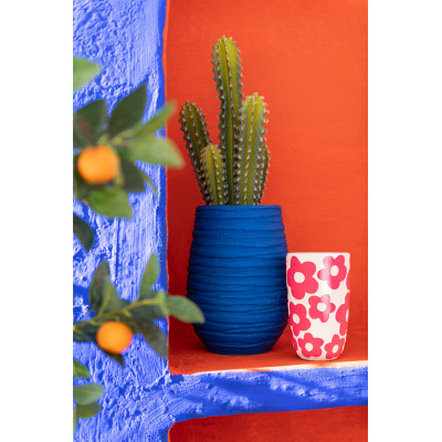 Vase Fiesta en céramique bleu - Medium