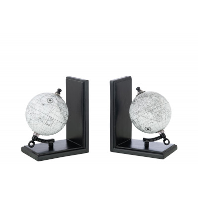 Serre-Livres Globe Terrestre Gris/Noir