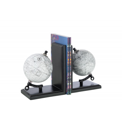 Serre-Livres Globe Terrestre Gris/Noir