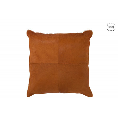 Coussin en cuir camel