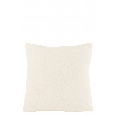 Coussin Teddy Bouclé Blanc