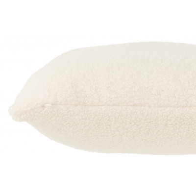 Coussin Teddy Bouclé Blanc