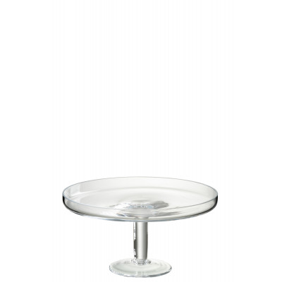 Plat à gâteau rond en verre transparent