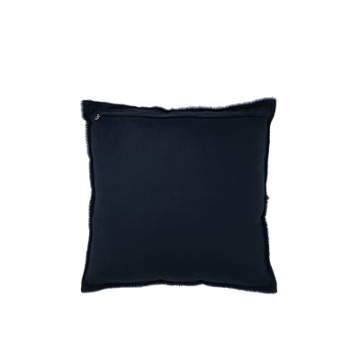 Coussin en poil de vache bleu électrique
