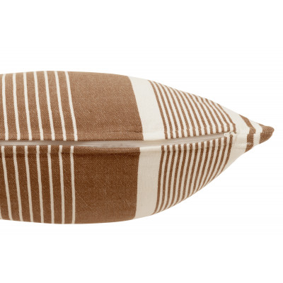 Coussin à rayures beige/marron