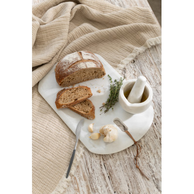 Planche rectangle en marbre blanc - small