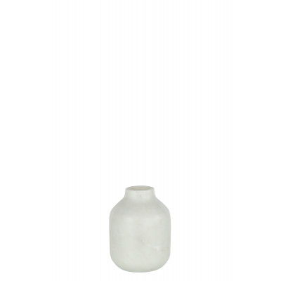 Vase bouteille en marbre blanc - large