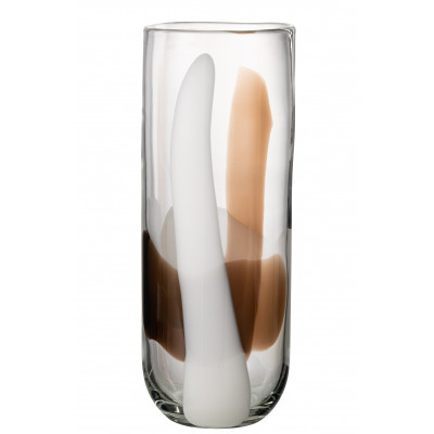 Vase Iggy en verre blanc marron - large