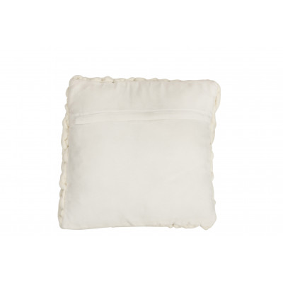 Coussin carré tricoté en blanc