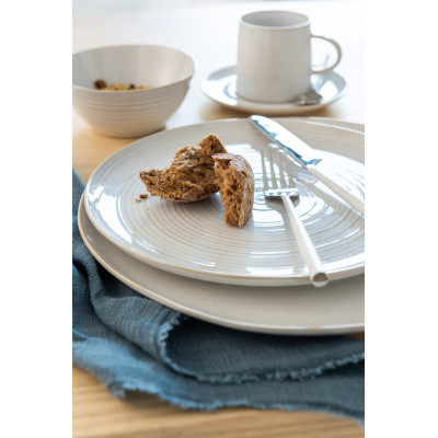 Tasse + sous-tasse en céramique blanche Noa