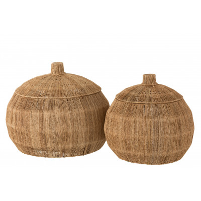 Set 2 paniers Dantya arrondis en jute naturel