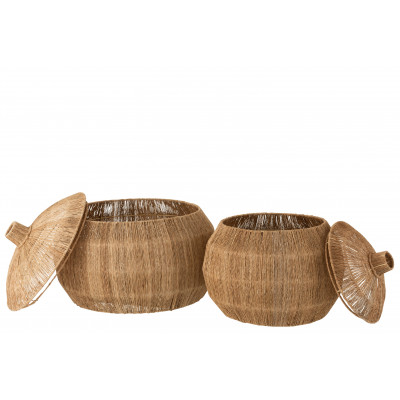 Set 2 paniers Dantya arrondis en jute naturel