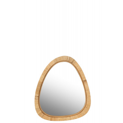Miroir en paille de rotin naturel - small