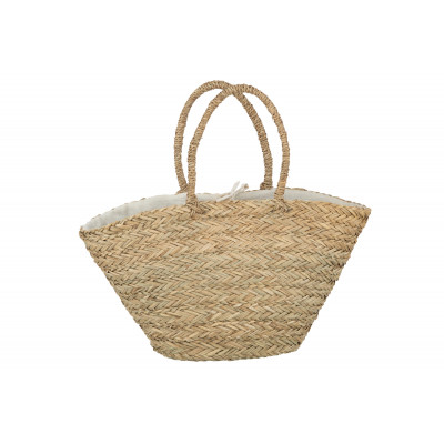 Sac de plage avec tournesols en coquillages et jonc de mer naturel