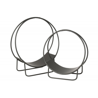 Porte-bûches en métal noir Mark - large