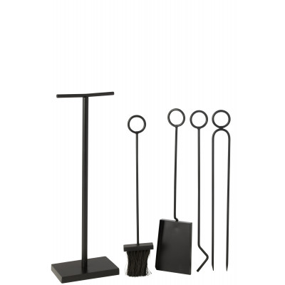 Accessoires de cheminée en métal noir - small