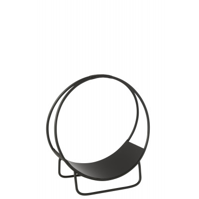 Porte-bûches en métal noir Mark - small