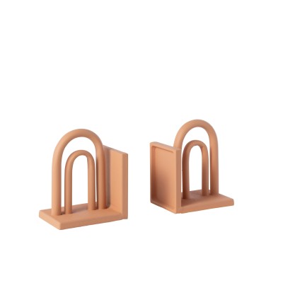 Ensemble de 2 serre-livres Koli en fer brun/naturel