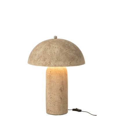 Lampe de table en papier mâché beige Mushrom