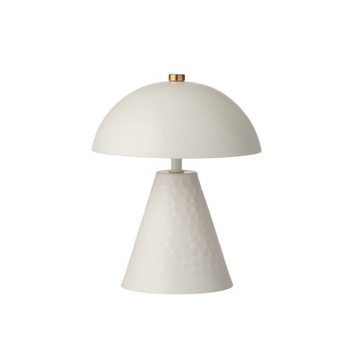 Lampe de table champignon en fer blanc cassé