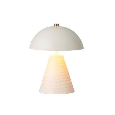 Lampe de table champignon en fer blanc cassé