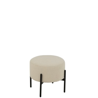 Tabouret Boucle Blanc/Noir