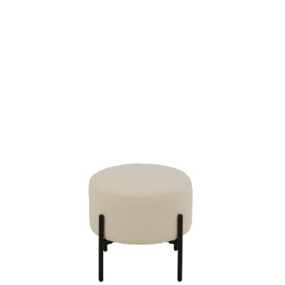 Tabouret Boucle Blanc/Noir