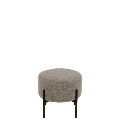 Tabouret Boucle Gris/Noir