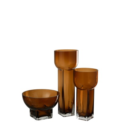 Vase en verre Carol Marron Grand