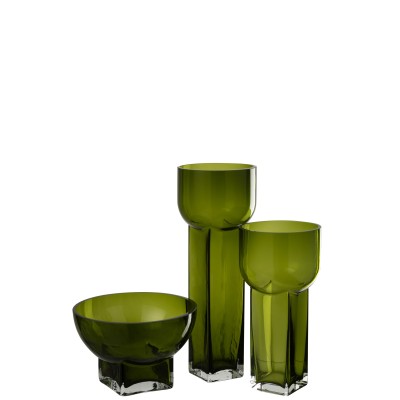 Vase en verre Carol Olive Grand