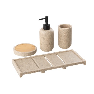 Distributeur de savon sur plateau beige/naturel