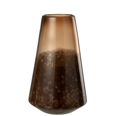 Vase cône en verre marron foncé - Large
