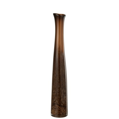 Vase en verre cylindrique brun foncé - Small