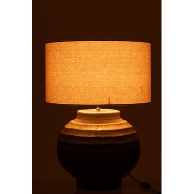 Lampe de table en terre cuite marron