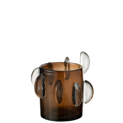 Vase Steggy en verre marron bas