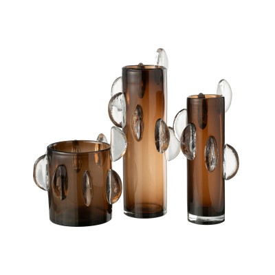 Vase Steggy en verre Marron Grand
