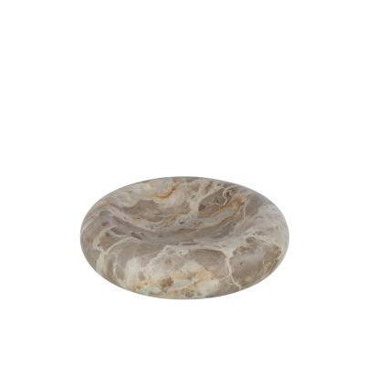 Bol rond bas en marbre beige - Large