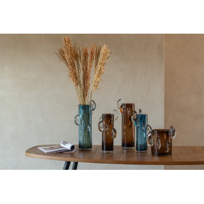 Vase Steggy en verre marron bas