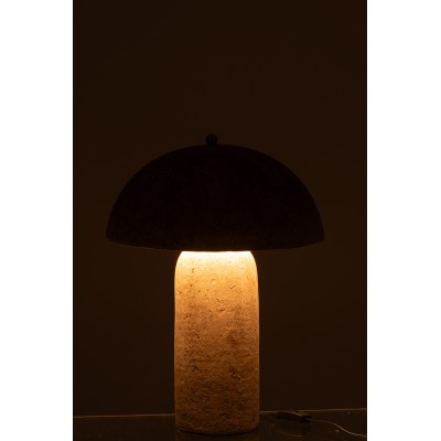 Lampe de table en papier mâché beige Mushrom