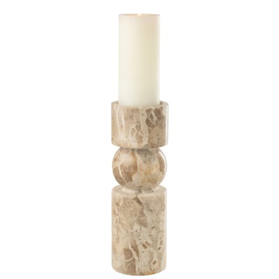 Porte-bougie en marbre beige grand