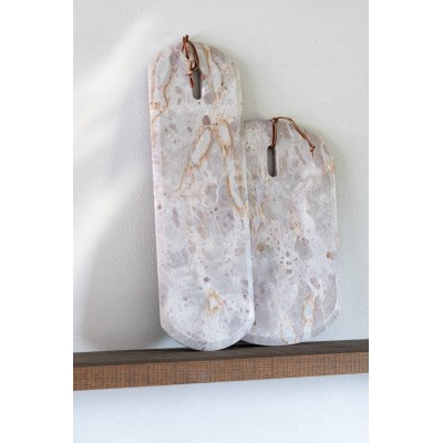 Lame rectangulaire effet marbre beige grand format