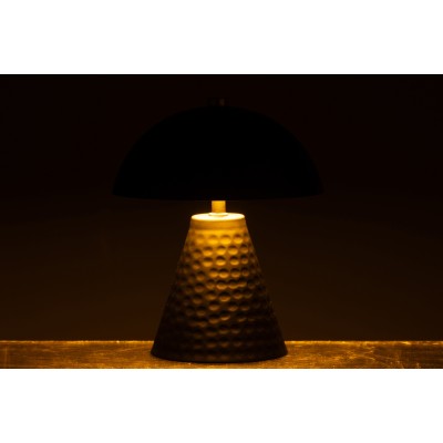 Lampe de table champignon en fer noir