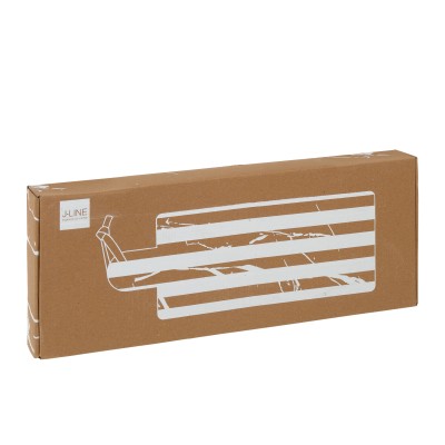 Planche rectangulaire lignes en marbre blanc/marron